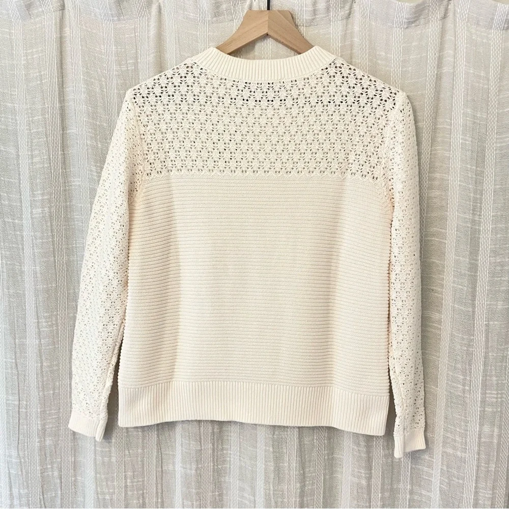 LOFT Cream Crew Neck Sweater - Picture 4 of 4